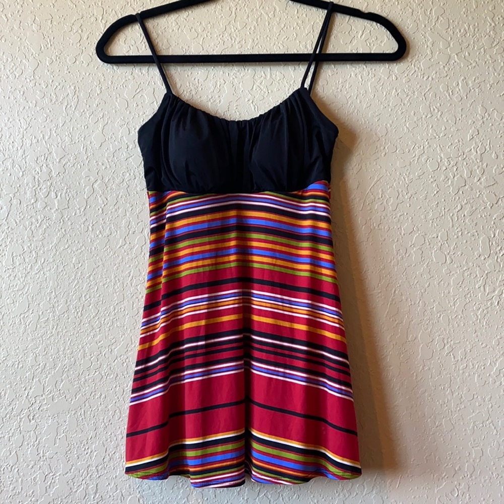 Multi Stripe Spaghetti Strap Tank Top